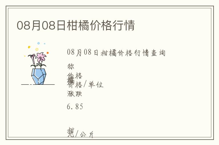 08月08日柑橘價格行情