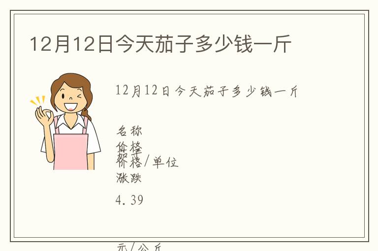12月12日今天茄子多少錢一斤