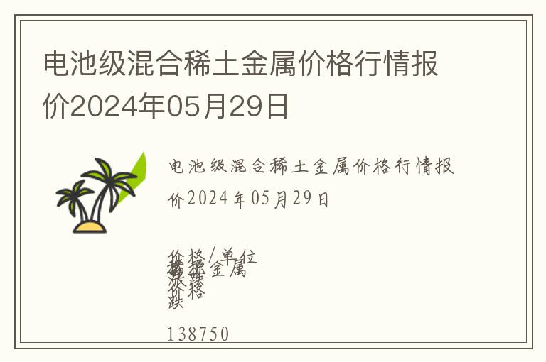 電池級混合稀土金屬價格行情報價2024年05月29日