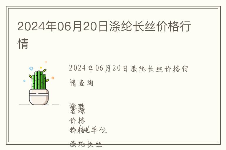 2024年06月20日滌綸長絲價格行情