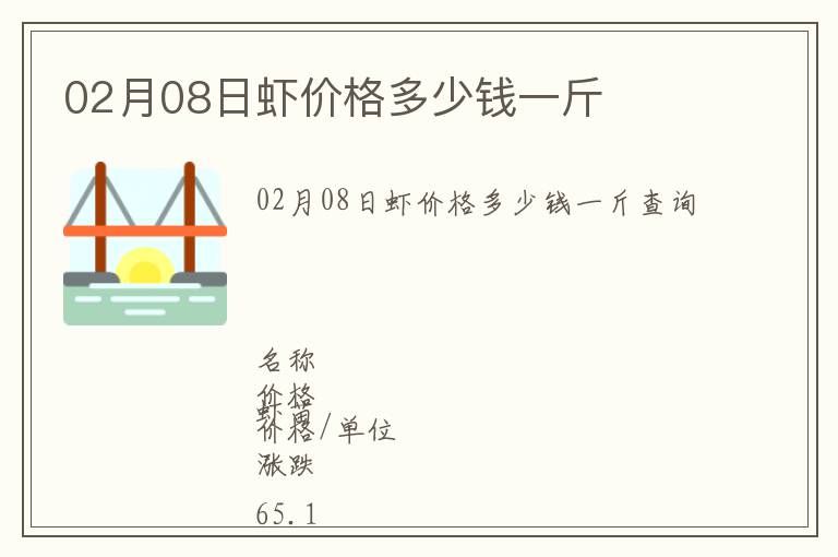 02月08日蝦價格多少錢一斤