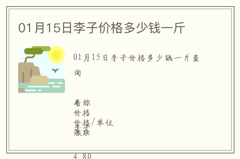 01月15日李子價格多少錢一斤