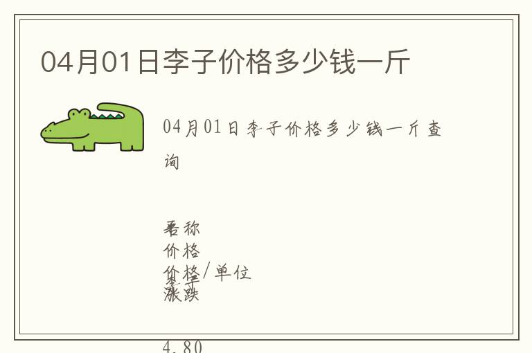 04月01日李子價格多少錢一斤