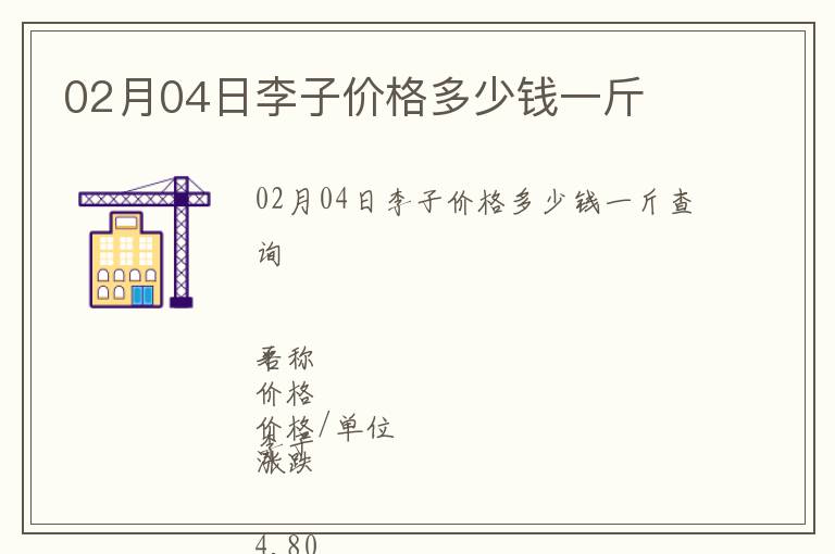 02月04日李子價格多少錢一斤