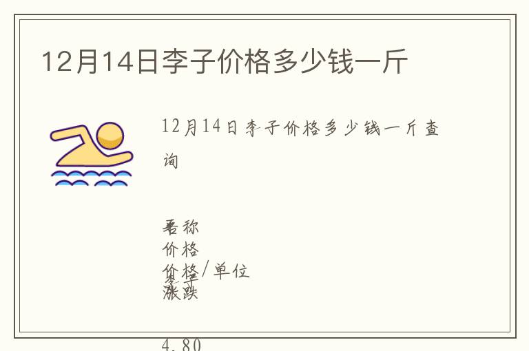 12月14日李子價格多少錢一斤