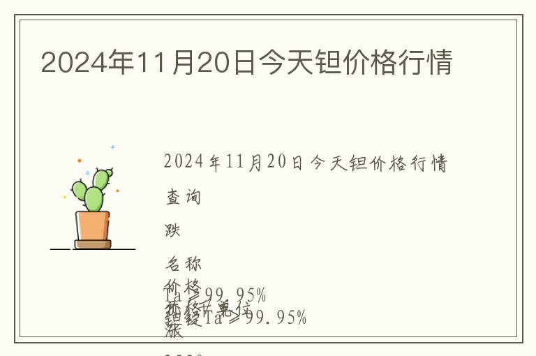 2024年11月20日今天鉭價格行情