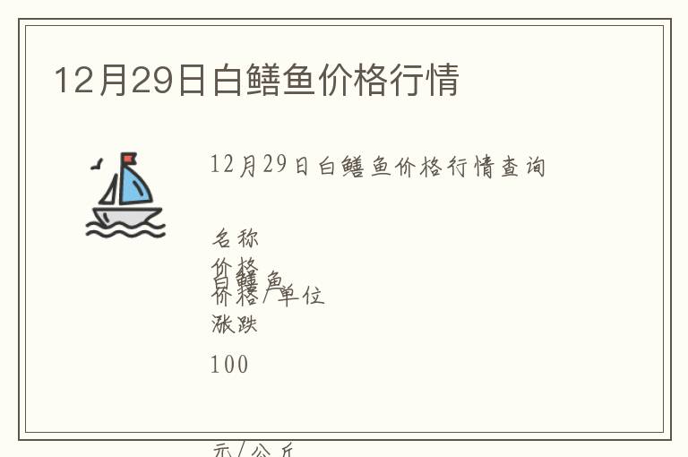 12月29日白鱔魚價格行情