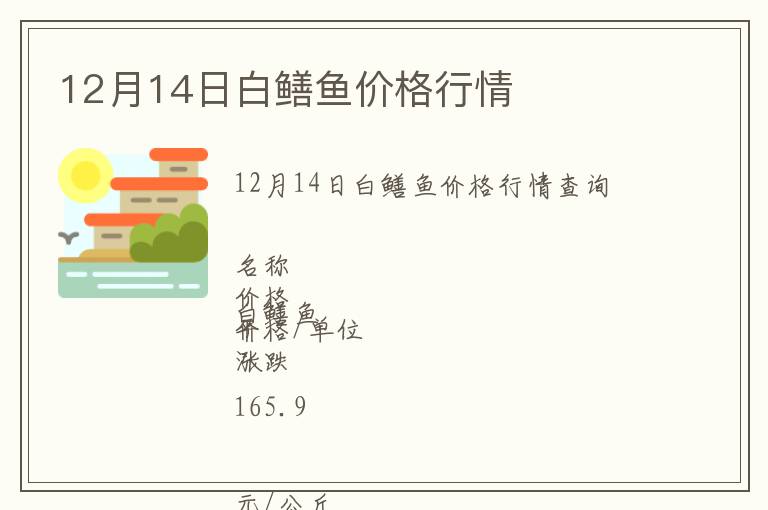 12月14日白鱔魚價格行情