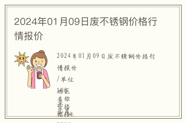 2024年01月09日廢不銹鋼價格行情報價