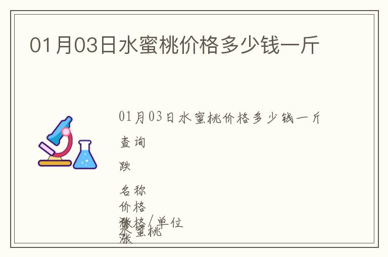 01月03日水蜜桃價格多少錢一斤
