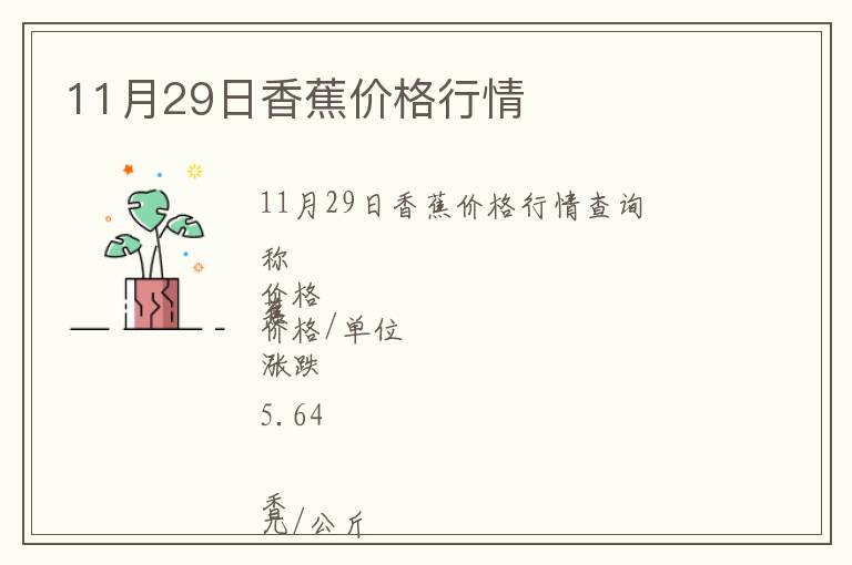 11月29日香蕉價格行情