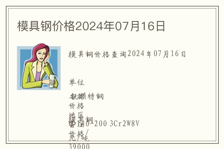 模具鋼價格2024年07月16日