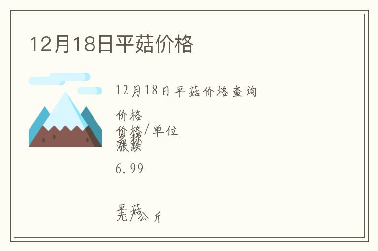 12月18日平菇價格