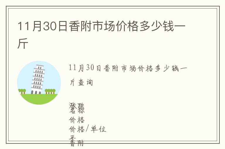 11月30日香附市場價格多少錢一斤