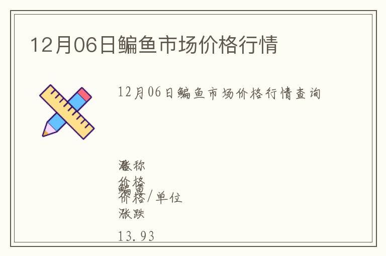12月06日鳊魚市場價格行情