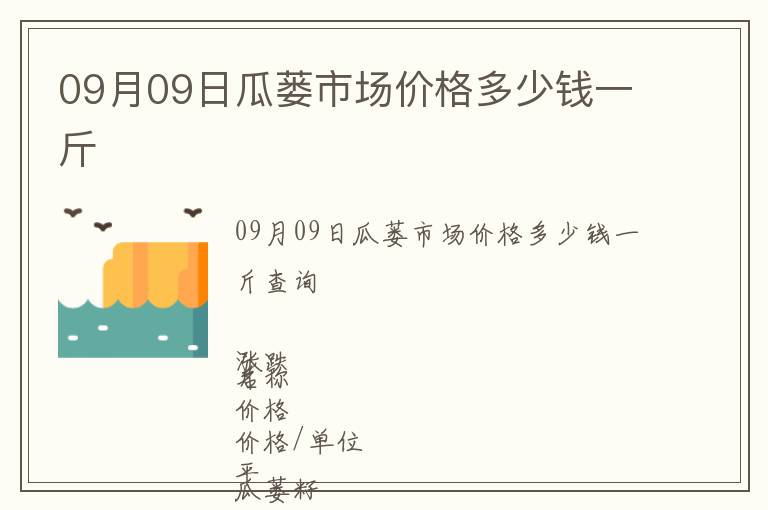 09月09日瓜蔞市場價格多少錢一斤