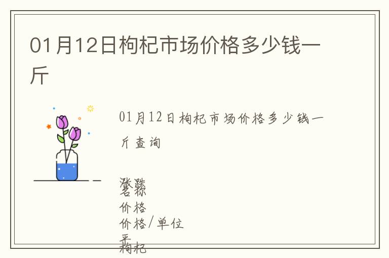 01月12日枸杞市場價格多少錢一斤