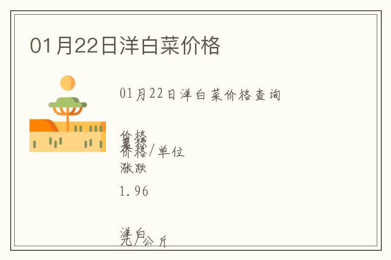01月22日洋白菜價格