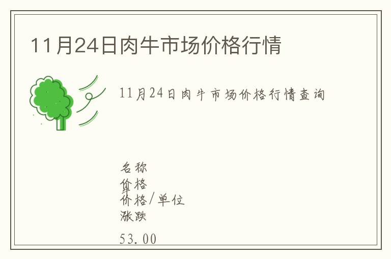 11月24日肉牛市場價格行情