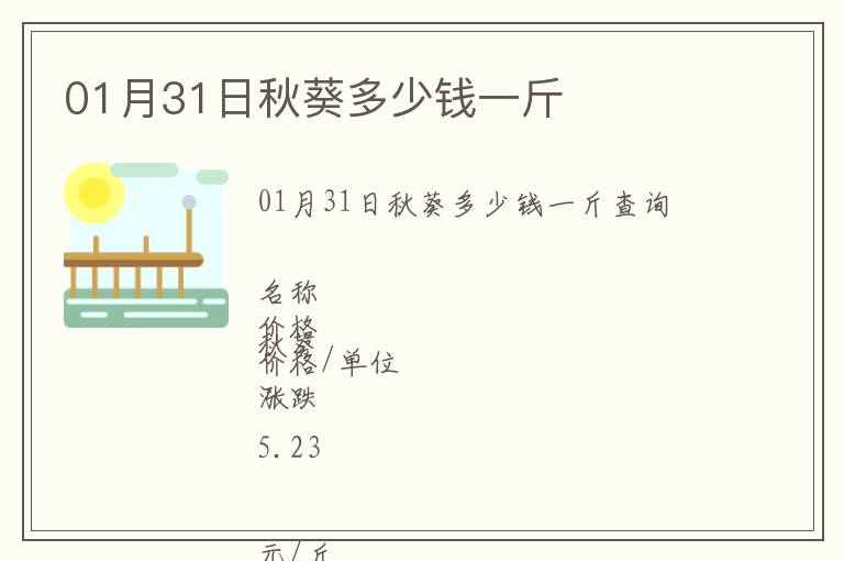 01月31日秋葵多少錢一斤