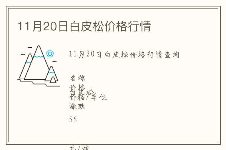 11月20日白皮松價格行情