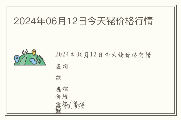 2024年06月12日今天銠價格行情