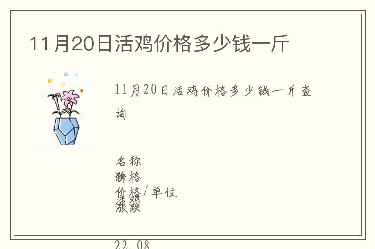 11月20日活雞價格多少錢一斤