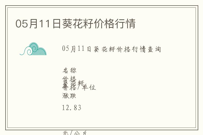 05月11日葵花籽價格行情