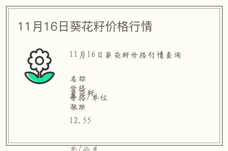 11月16日葵花籽價格行情