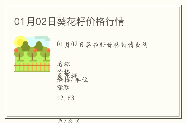 01月02日葵花籽價格行情