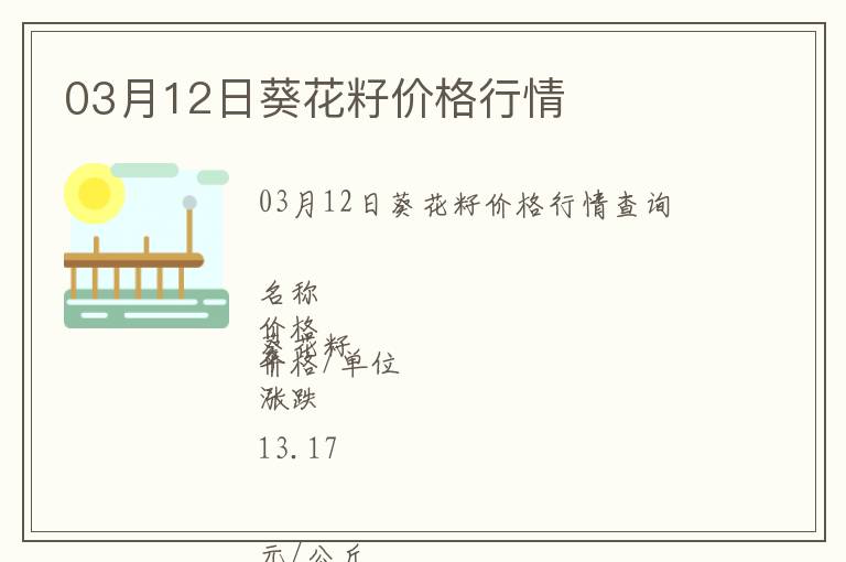 03月12日葵花籽價格行情