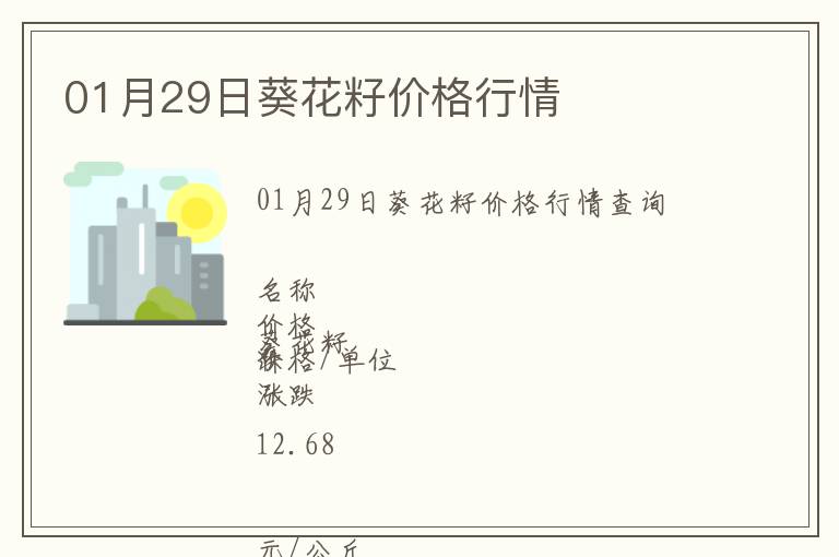 01月29日葵花籽價格行情