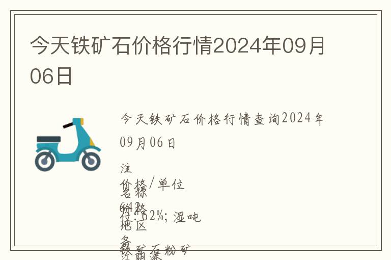 今天鐵礦石價格行情2024年09月06日