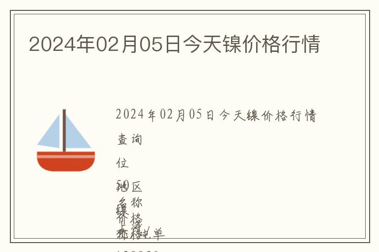 2024年02月05日今天鎳價格行情