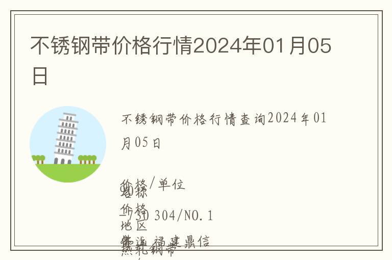 不銹鋼帶價格行情2024年01月05日