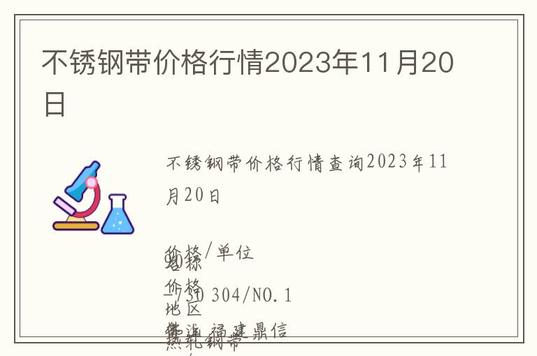 不銹鋼帶價格行情2023年11月20日