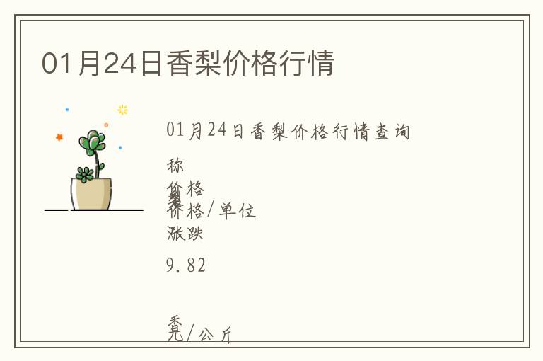 01月24日香梨價格行情