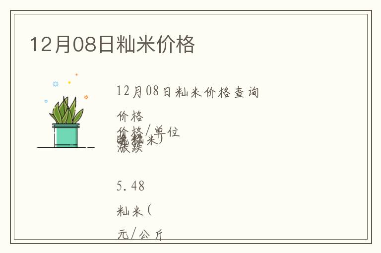 12月08日秈米價格