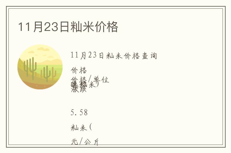 11月23日秈米價格
