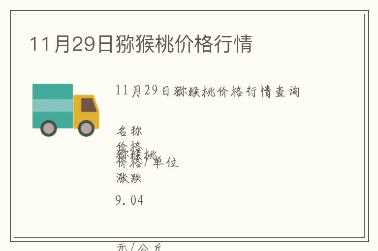 11月29日獼猴桃價格行情