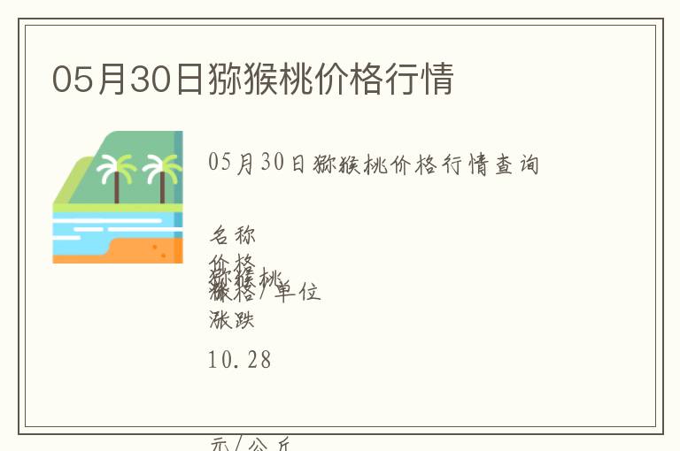 05月30日獼猴桃價格行情