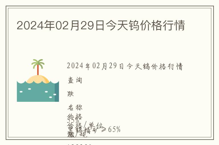 2024年02月29日今天鎢價格行情