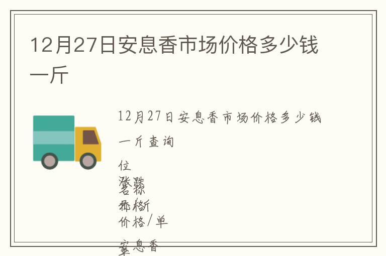 12月27日安息香市場價格多少錢一斤
