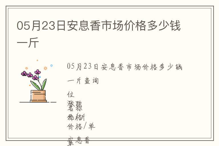 05月23日安息香市場價格多少錢一斤