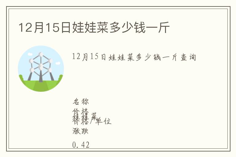 12月15日娃娃菜多少錢一斤