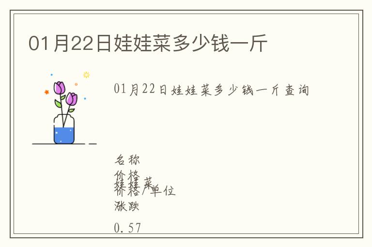 01月22日娃娃菜多少錢一斤