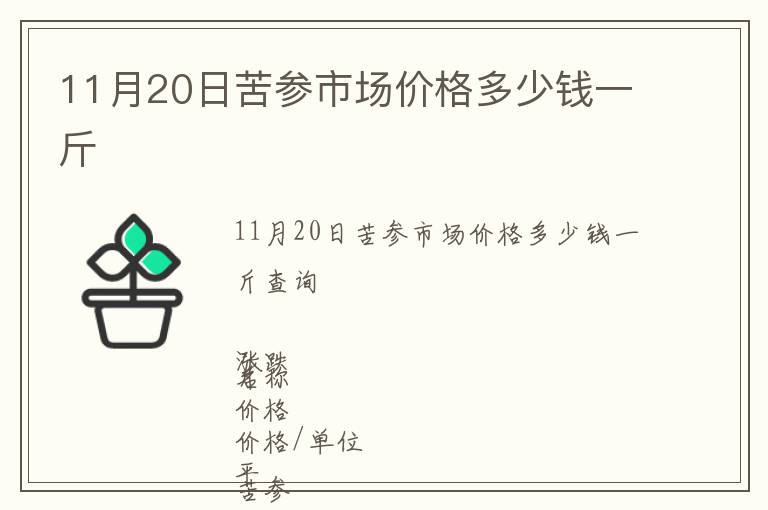 11月20日苦參市場價格多少錢一斤