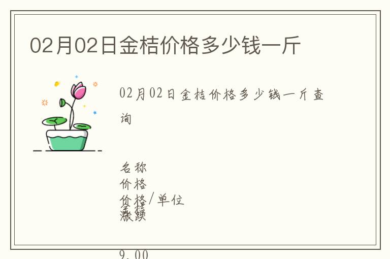 02月02日金桔價格多少錢一斤