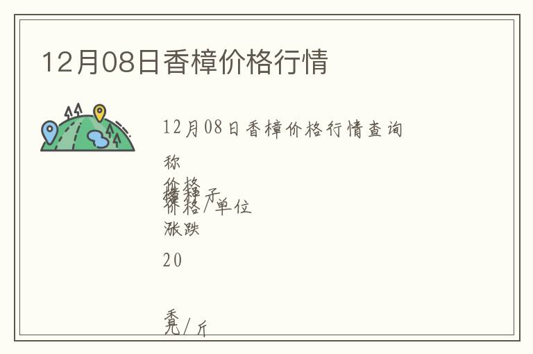 12月08日香樟價格行情
