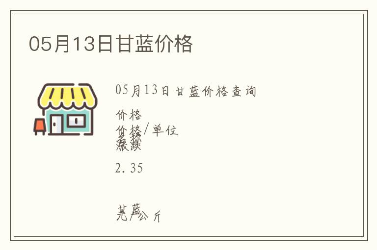 05月13日甘藍價格